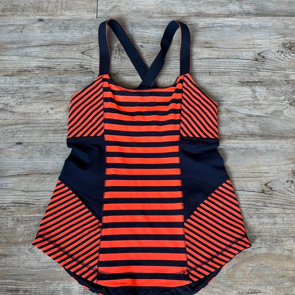 Lululemon Work It Out Tank Small Size 6 Sea Stripe Light Flare Inkwell